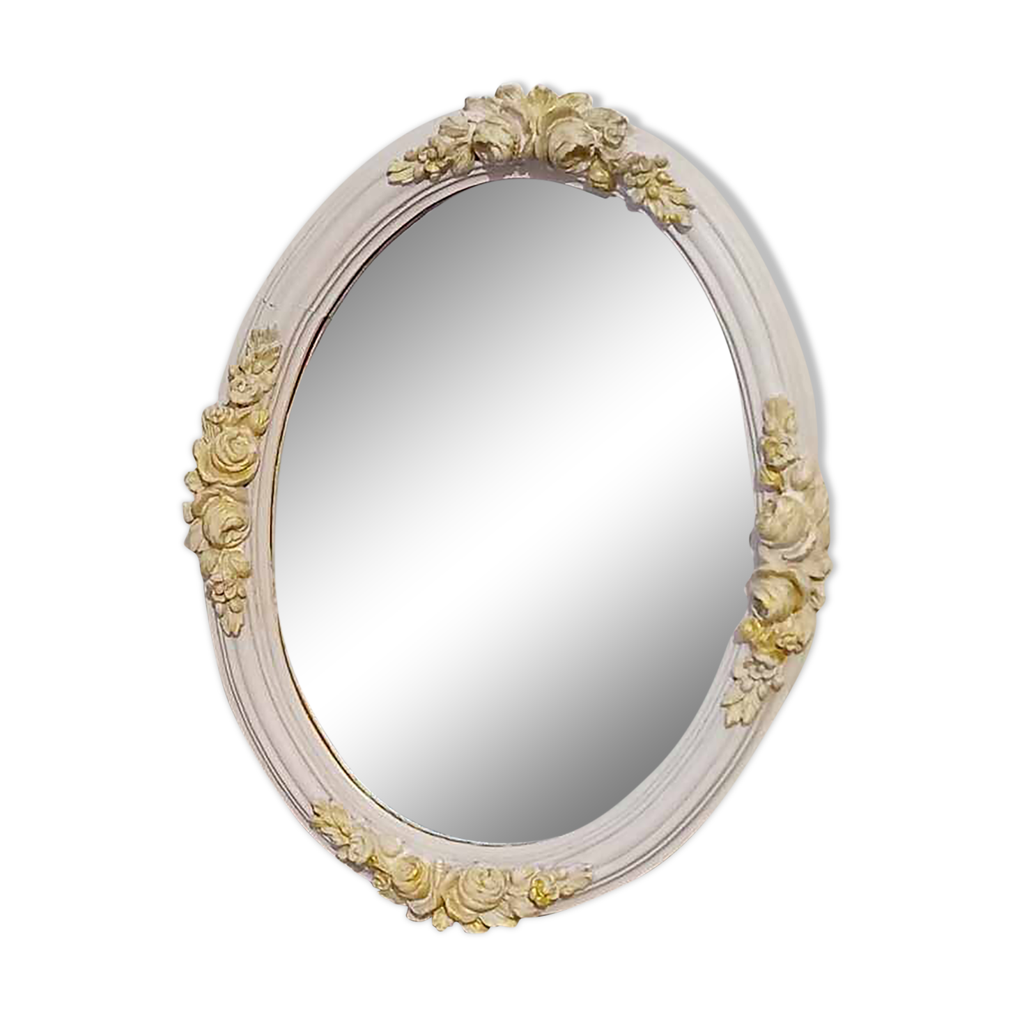 Miroir coiffeuse ancien avec moulures florales