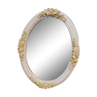 Miroir coiffeuse ancien avec moulures florales