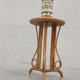 Bamboo and rattan pedestal table