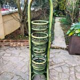 Folding rattan plant stand