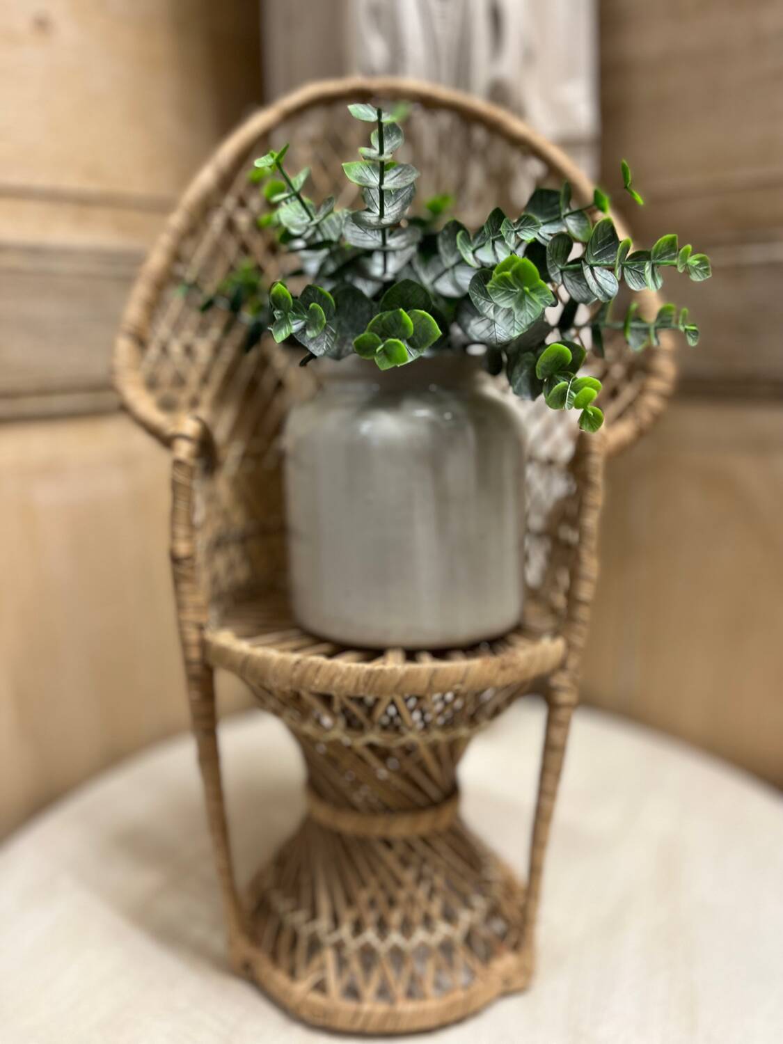 Emmanuelle armchair in vintage rattan