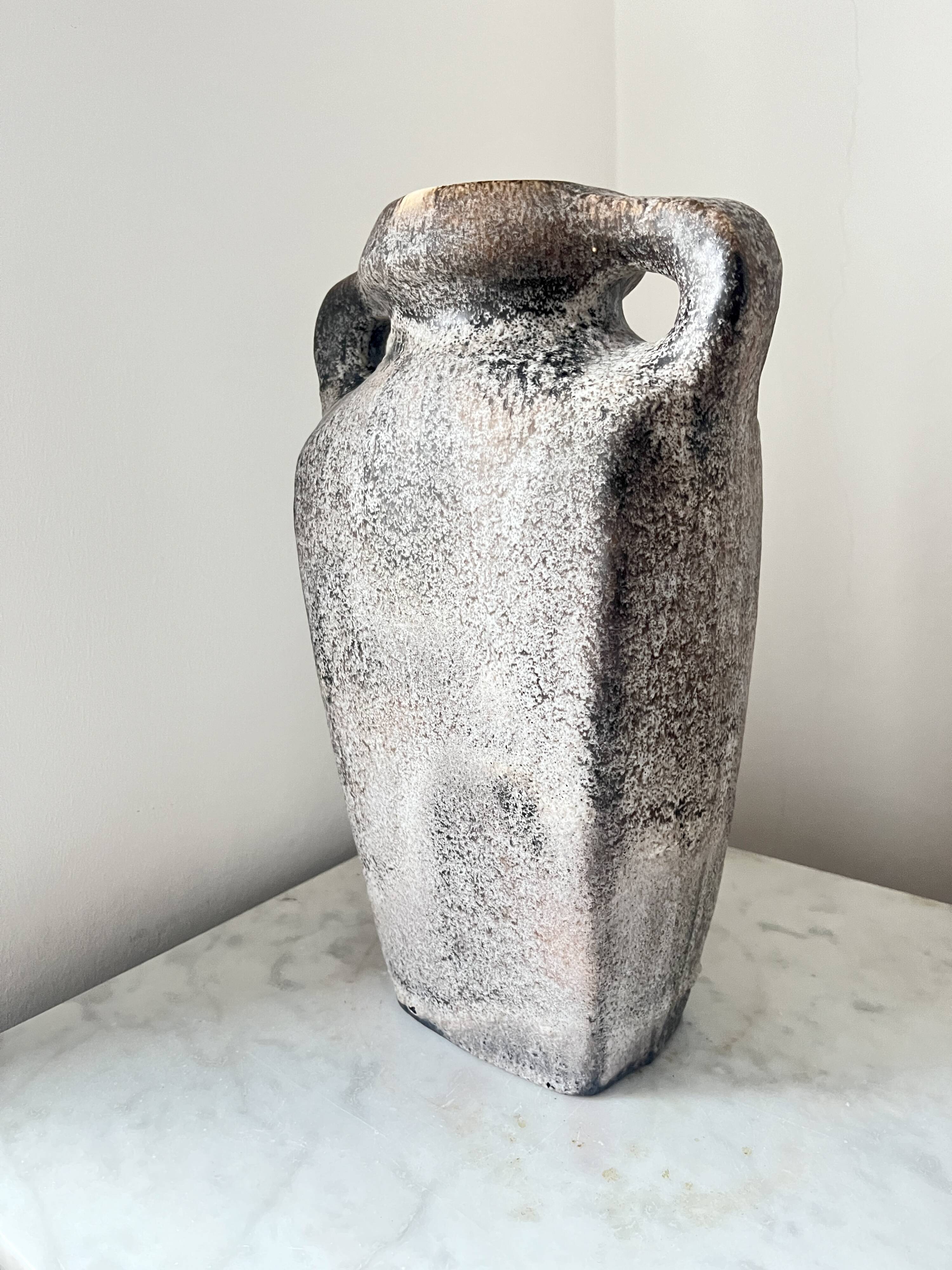 Vintage German Lava Style Grey Brown Amphora Vase, West Germany 1970s