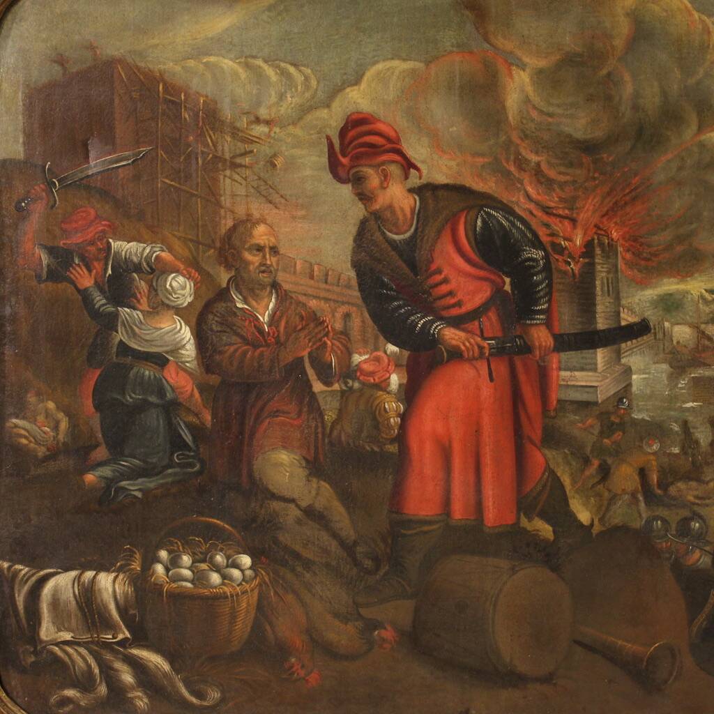 Peinture du XVIIe siècle, le pillage de la ville