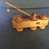 Toy wood truck vintage crane