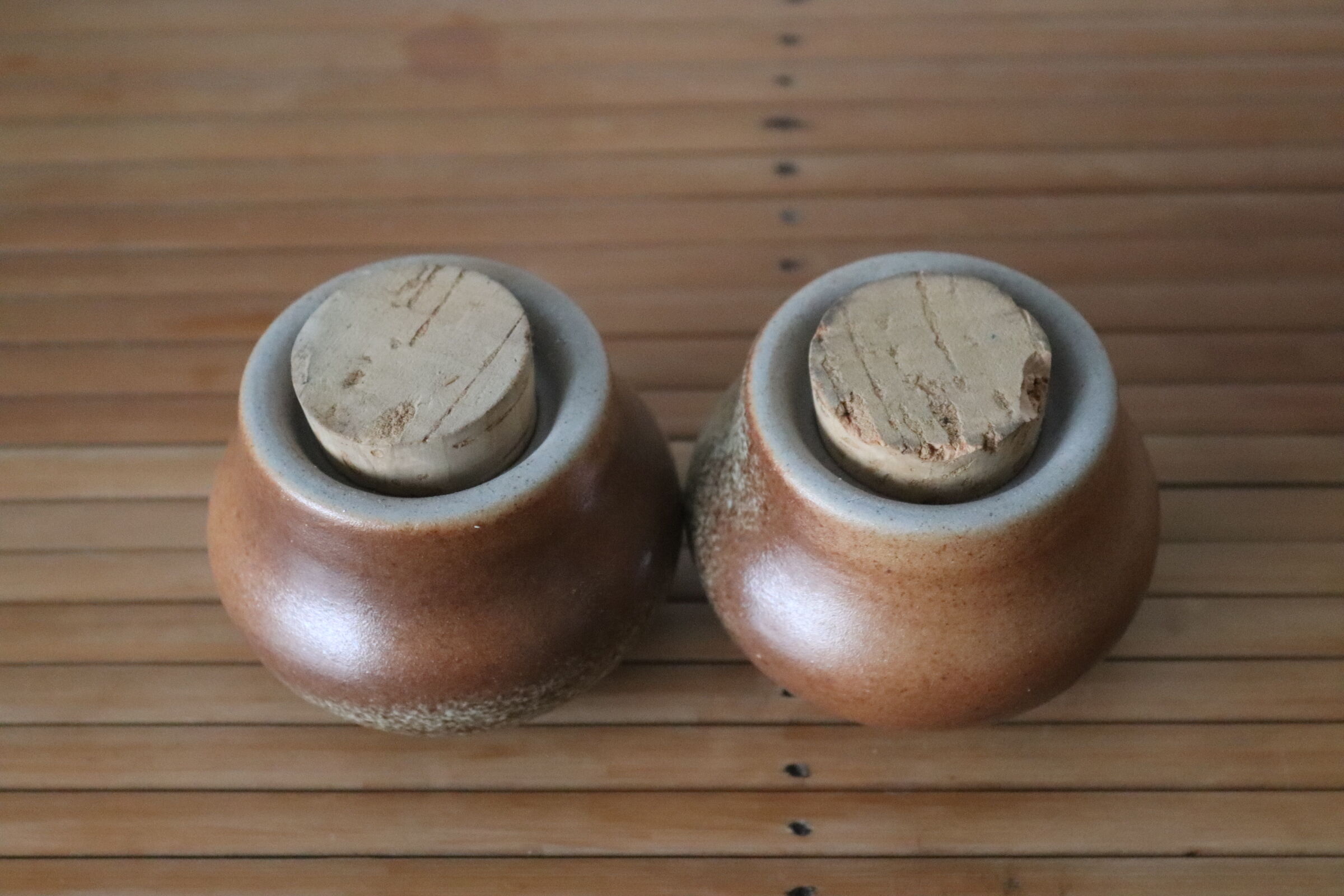 Vintage sandstone salt and pepper shaker