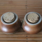 Vintage sandstone salt and pepper shaker