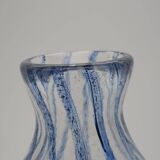 Murano Glass Vase with Blue Stripes attributed to Barovier & Toso