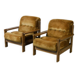 Brutalist Armchair Pair - Vintage 1950s 1960s