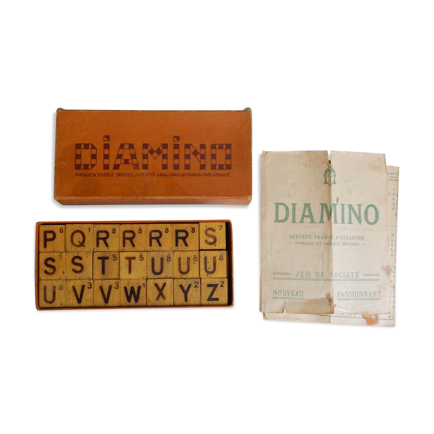 C. 1940 - RARE JEU ANCIEN DE DIAMINO EN VERSION
