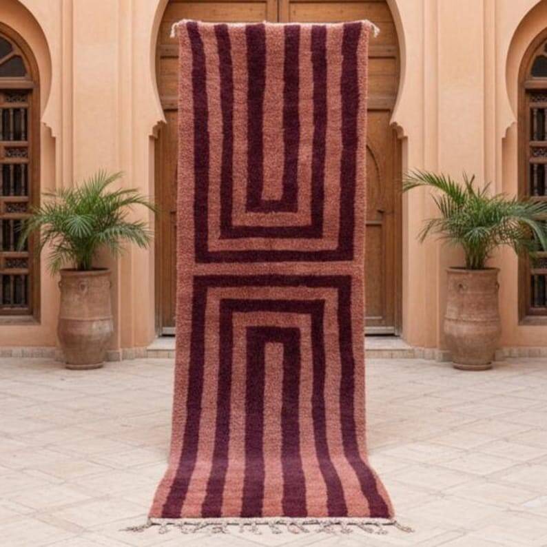 Handmade Berber hallway rug, size 75 x 300 cm