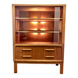 Vintage Danish teak display cabinet