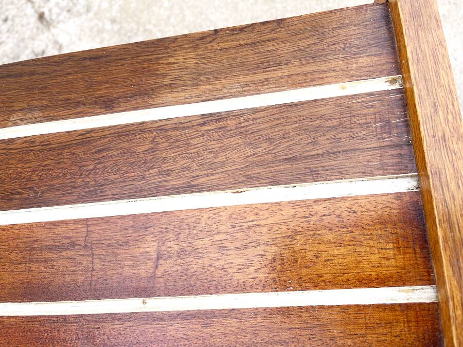 Modernist laminated wood coffee table, 1970.