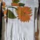 Vintage orange tablecloth and 8 napkins