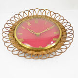 1960s Wicker wall clock UPG Halle, Germany