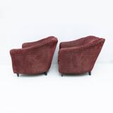 Pair of Gio Ponti Mid-Century Modern Velvet Armchairs for Casa e Giardino