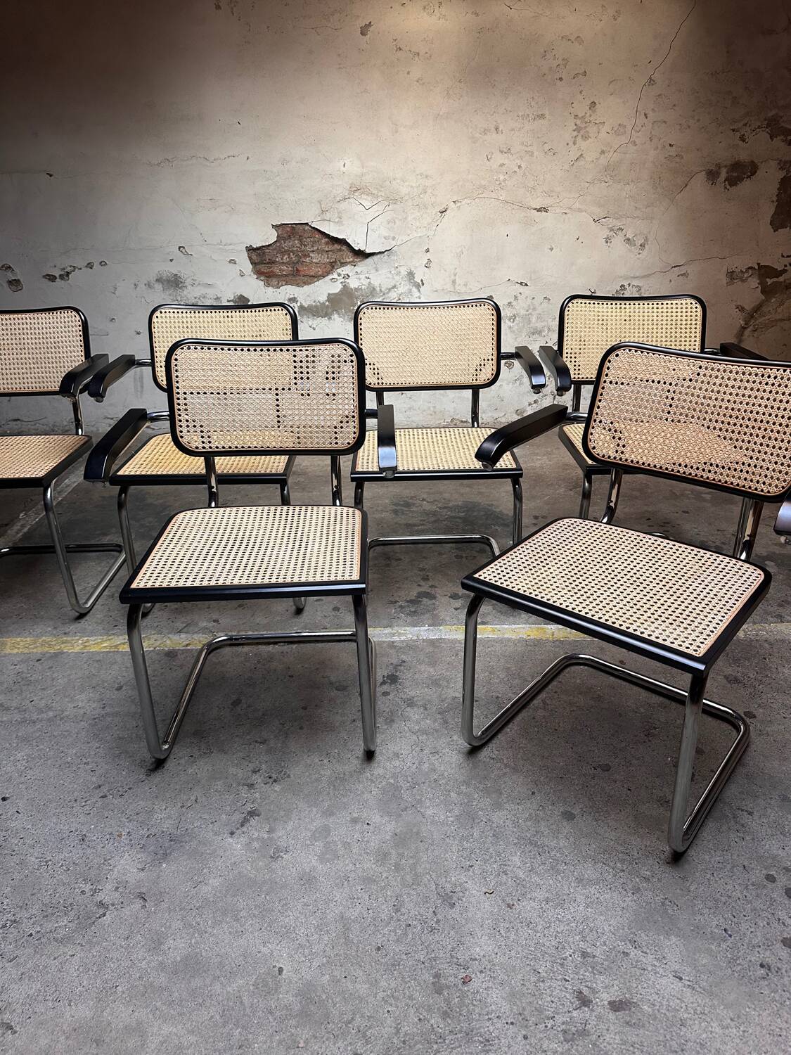 Set de 6 chaises Cesca B64 par Marcel Breuer