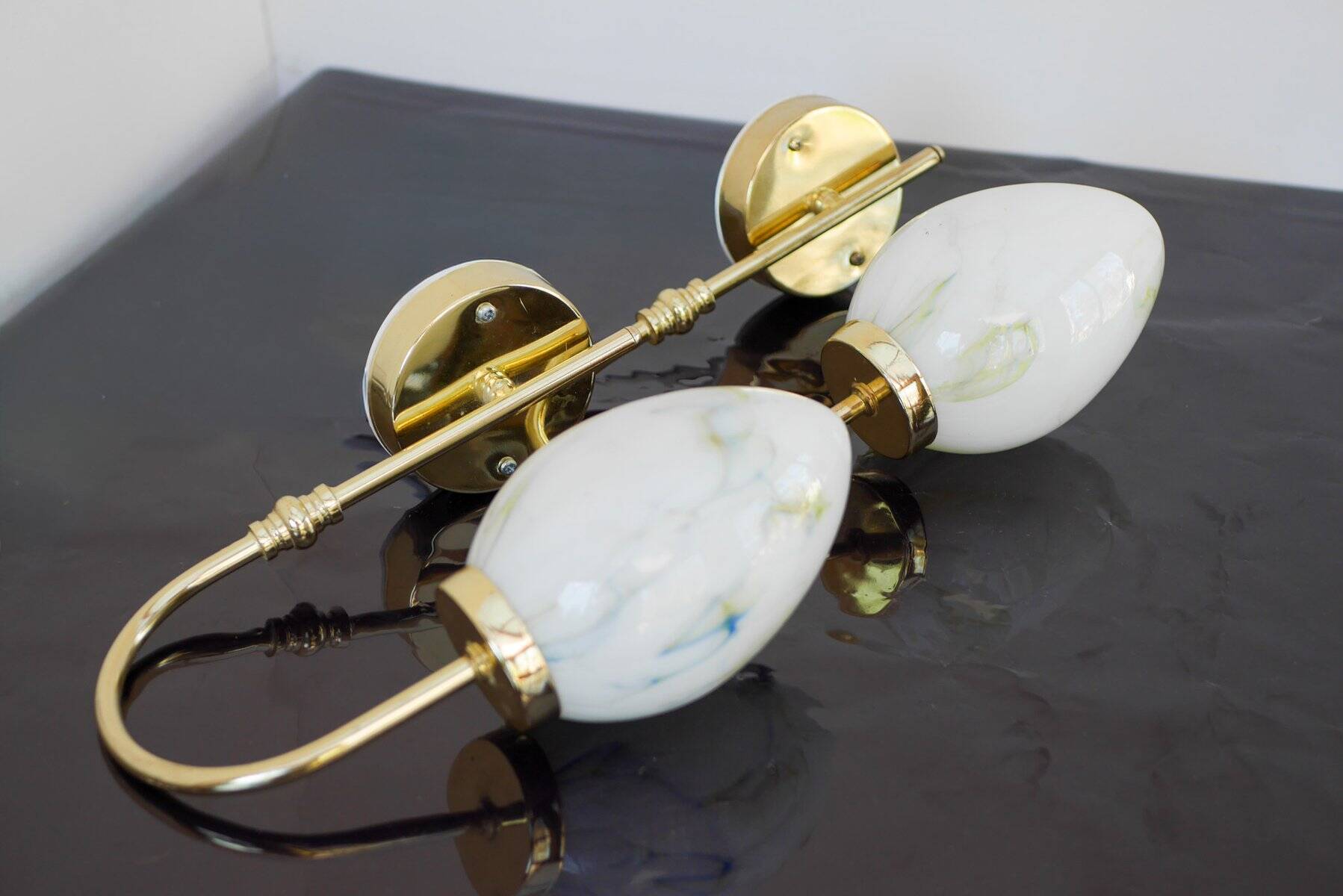 Vintage Scandinavian wall lights, 1980s, set of 2
