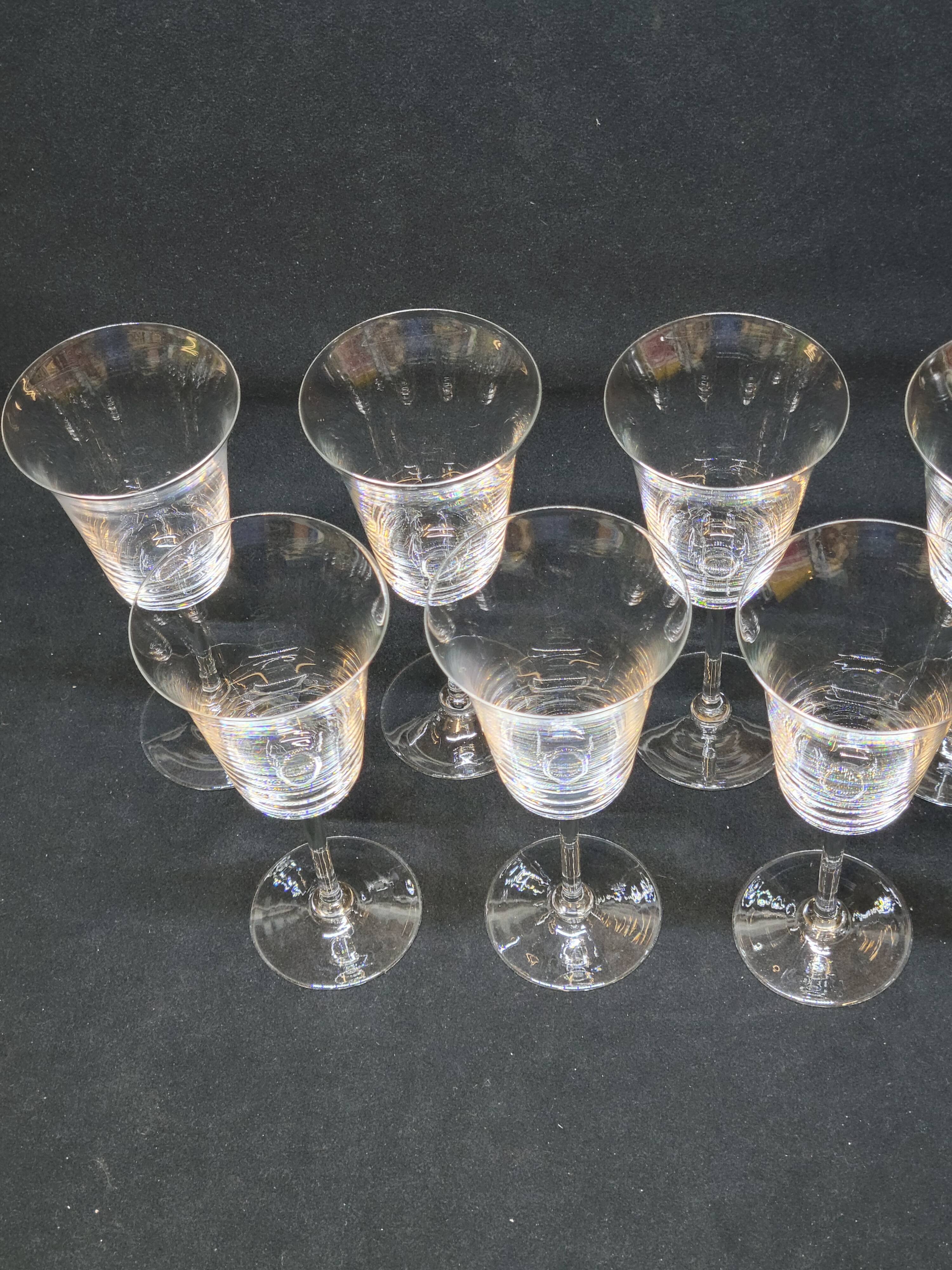 7 Fine Crystal Stemmed Wine or Water Glasses - Baccarat? / Saint Louis?