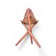 2 x matching vintage tooled leather tripod chair / camp chair