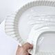 Grand plat a asperges compartimenté vintage blanc céramique barbotine 43.5x28 cm