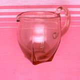 Carafe arrondie Vintage en verre rose