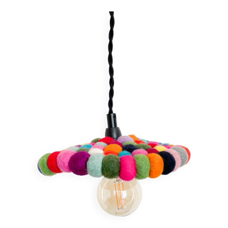 Colorful felt pendant light