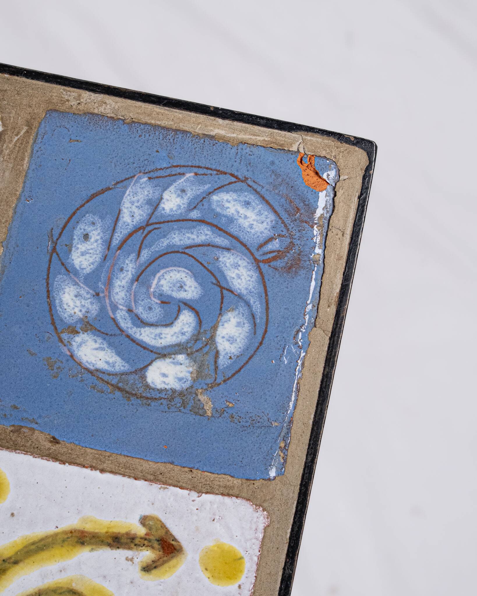 Wrought iron and ceramic coffee table, French work, 2013