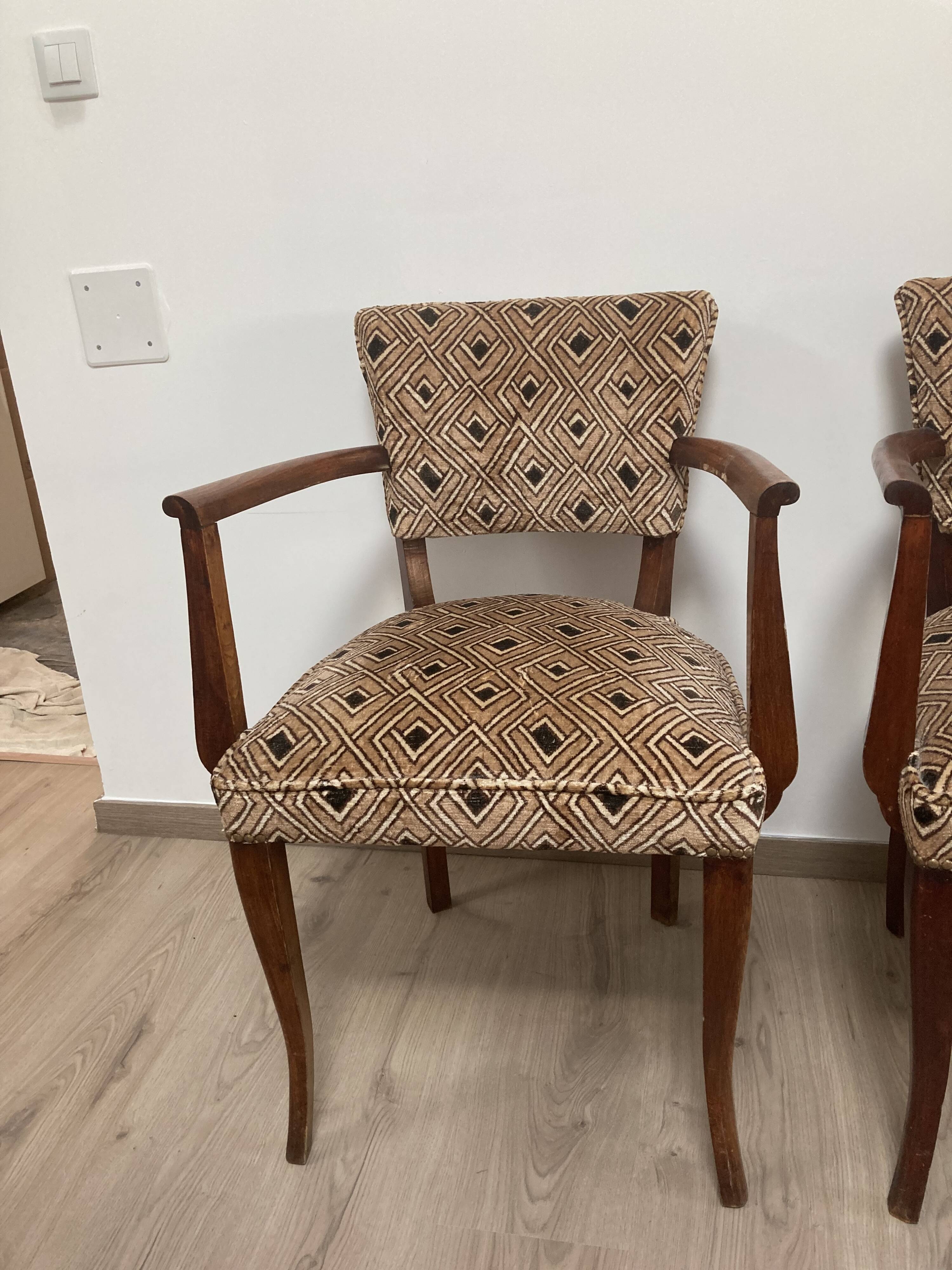 Pair of armchairs bridge in teak circa 1970 vintage