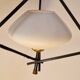 Opaline and metal triangular pendant light from Maison Lunel, 1950