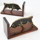 Pair of vintage bulls bookends 1960