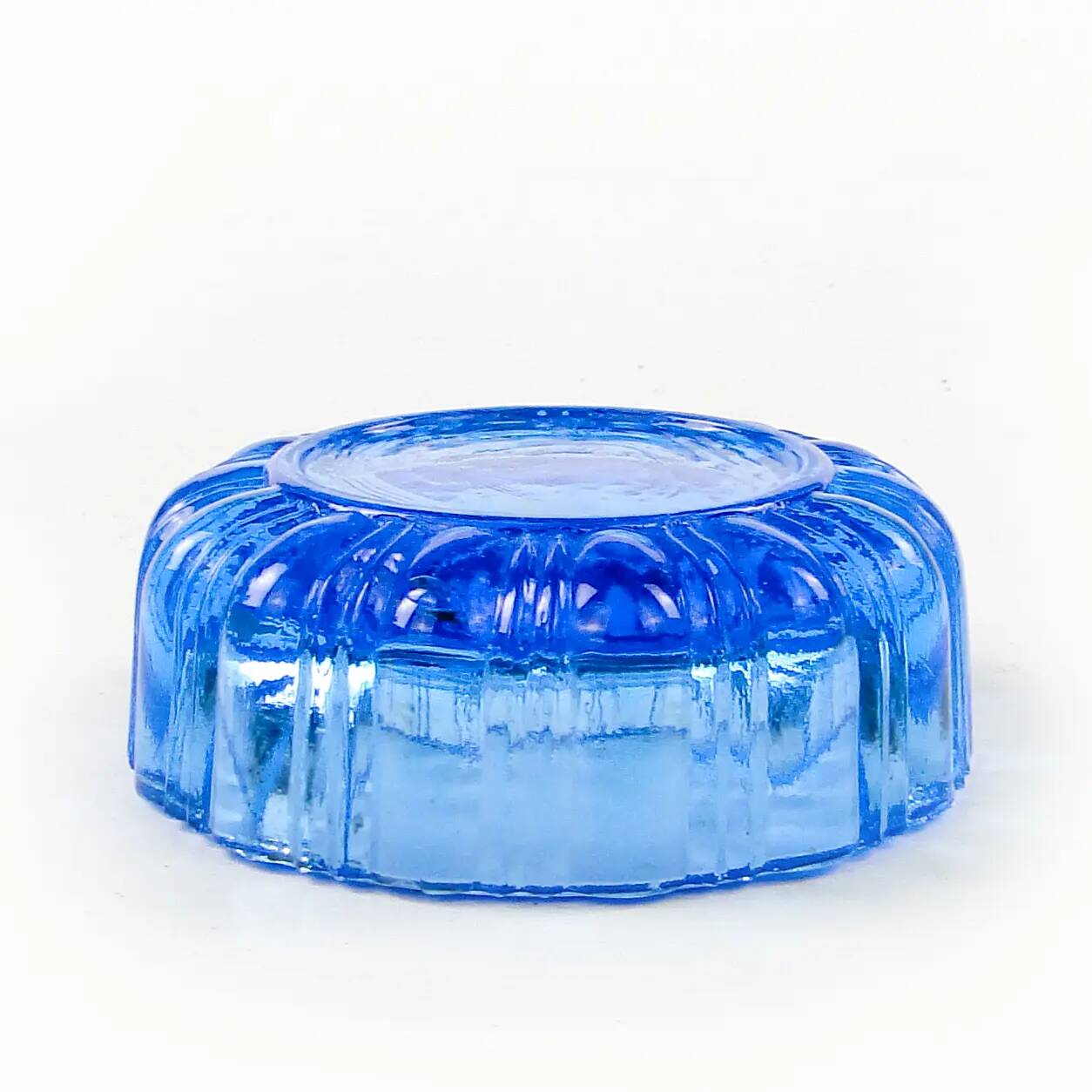 Art Deco salt cellar, orange glass, Ząbkowice, Poland, 1930s