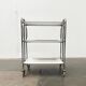 Vintage German folding service trolley with 3 shelves, 1970s.