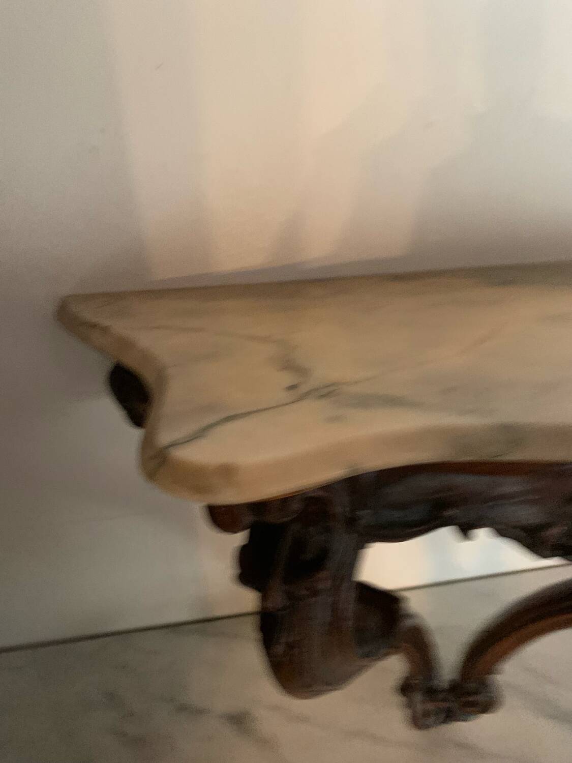 Wood and marble wall console