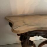 Console murale bois et marbre