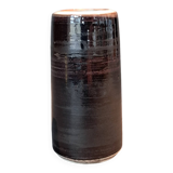 Small monogrammed black enameled ceramic vase by Willy Steinlin, Switzerland 1960.