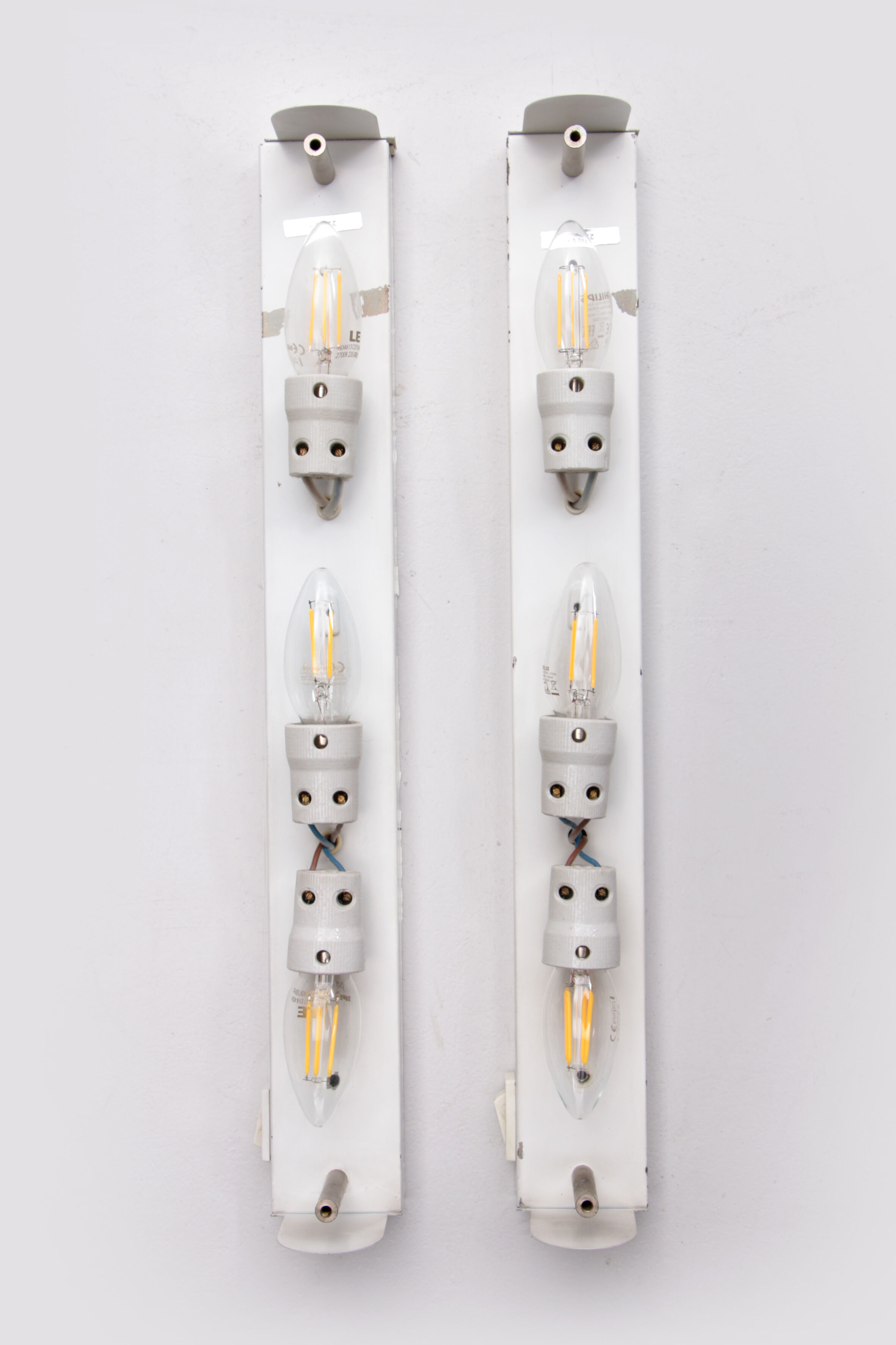 Set Elongated wall lamps by Honsel Leuchten with bubble glass, 1960