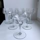 Set of 6 champagne glasses in crystal engraved Art Deco 30s