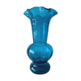 Old blue duck vase with collar