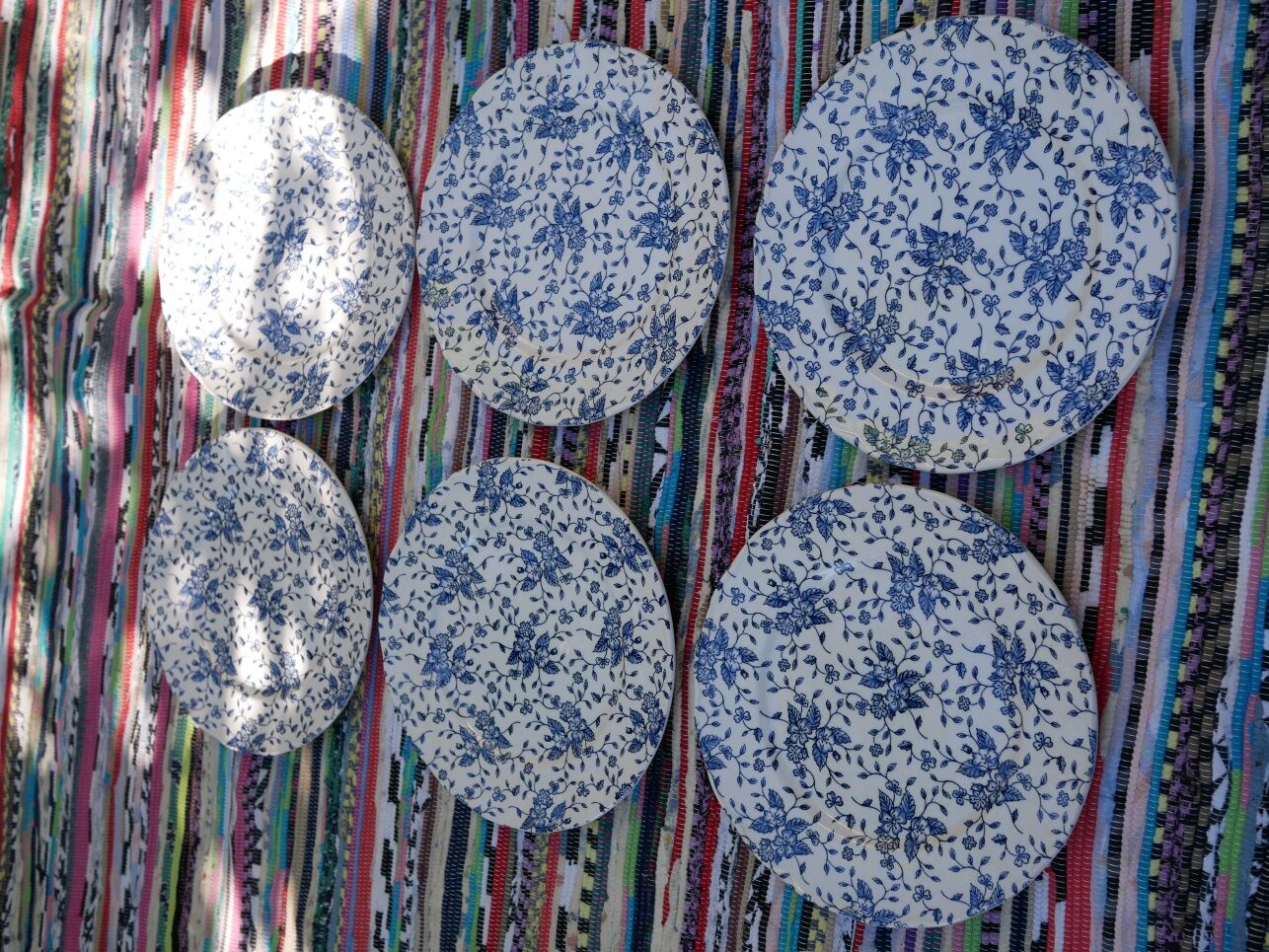 6 plates flat flowers vintage by Grindley
