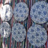 6 plates flat flowers vintage by Grindley