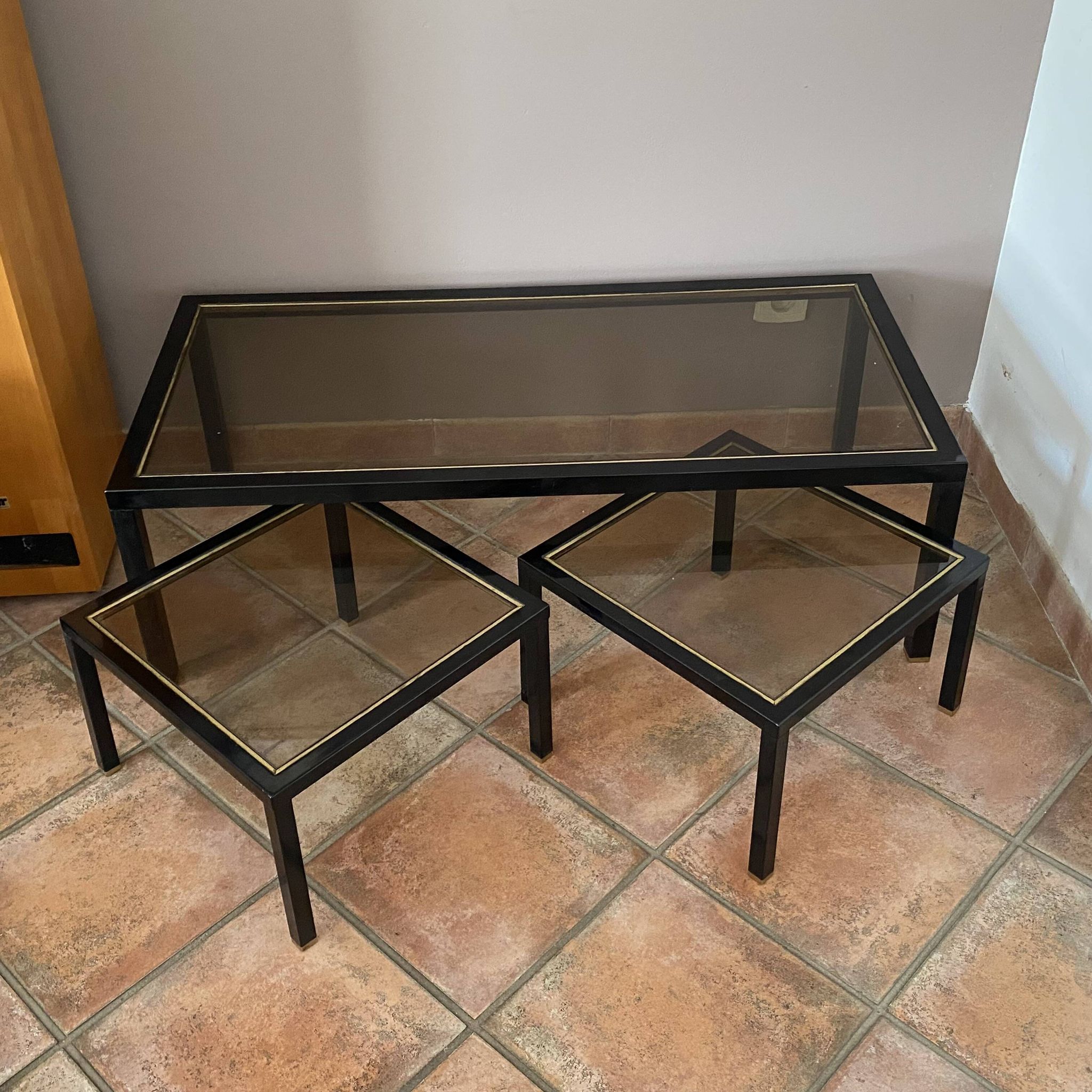Set of 3 nesting tables by Roche Bobois. 1970.