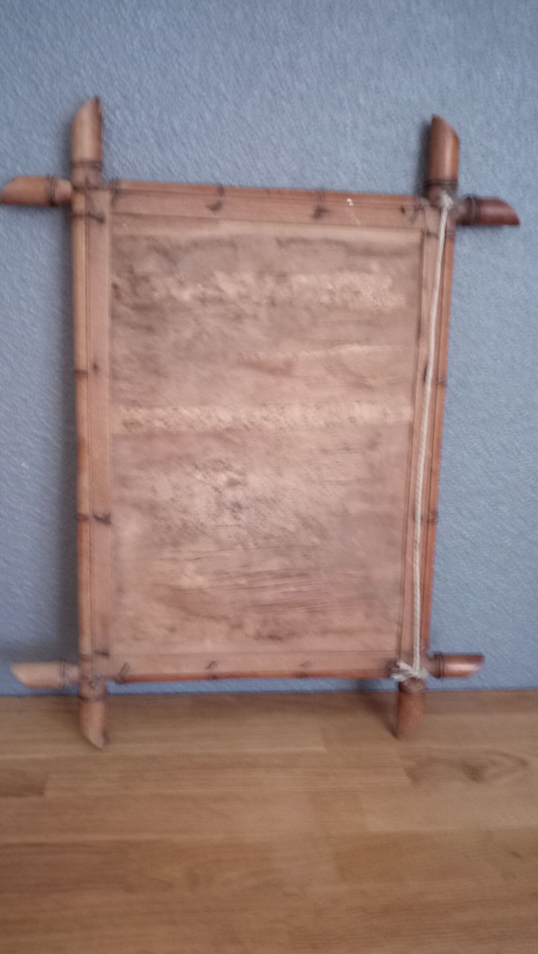 Miroir ancien "cadre bambou" 45 x 57 cm