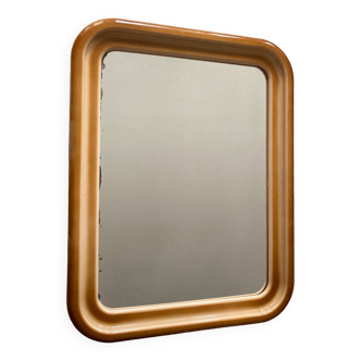 Vintage 70s rectangular camel/powder pink mirror