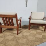 Pair of teak chairs Juul Kristensen for Glostrup Denmark 1960s