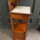 Bedside table in blond mahogany 1900 Art Nouveau white marble top