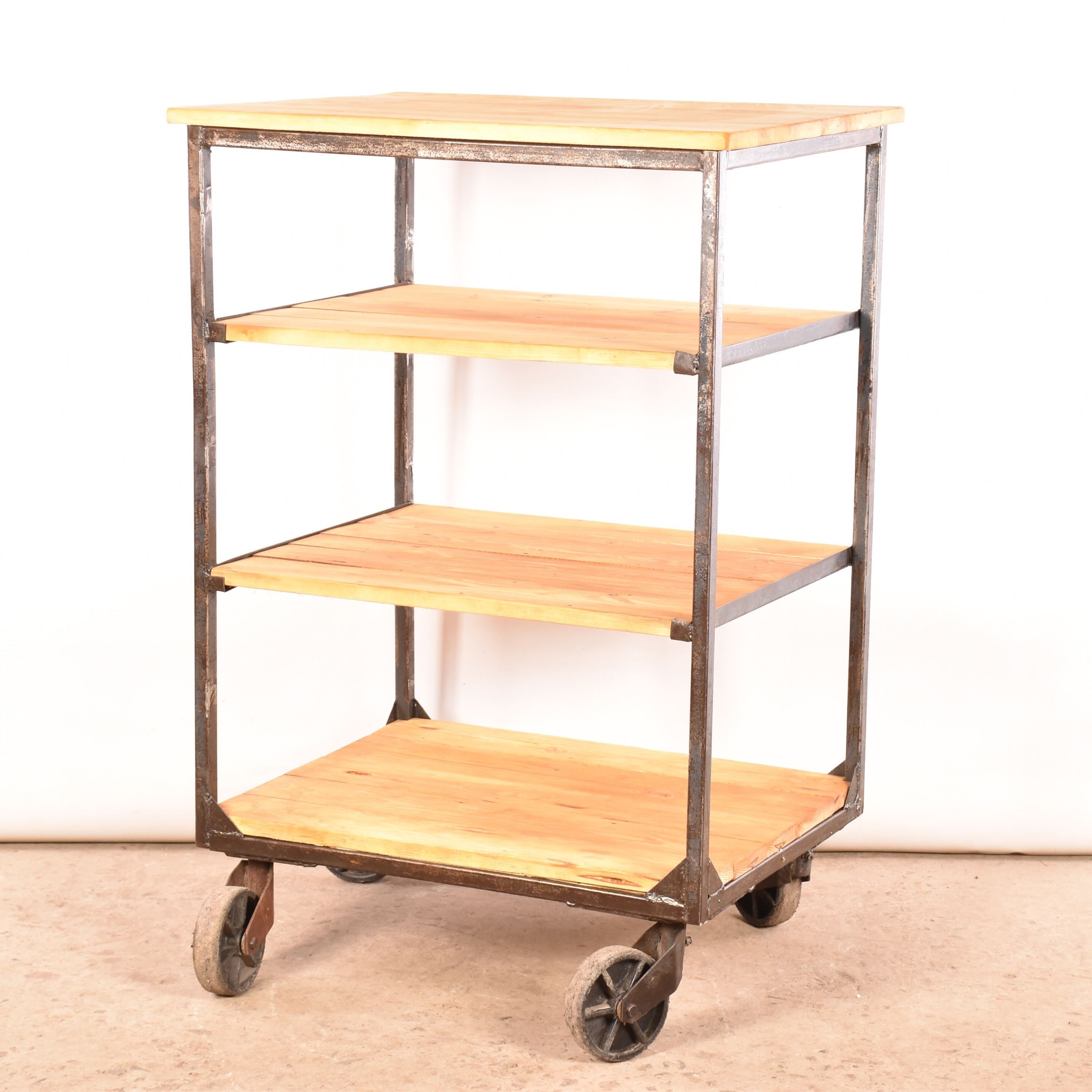 Industrial trolley cart shelving unit