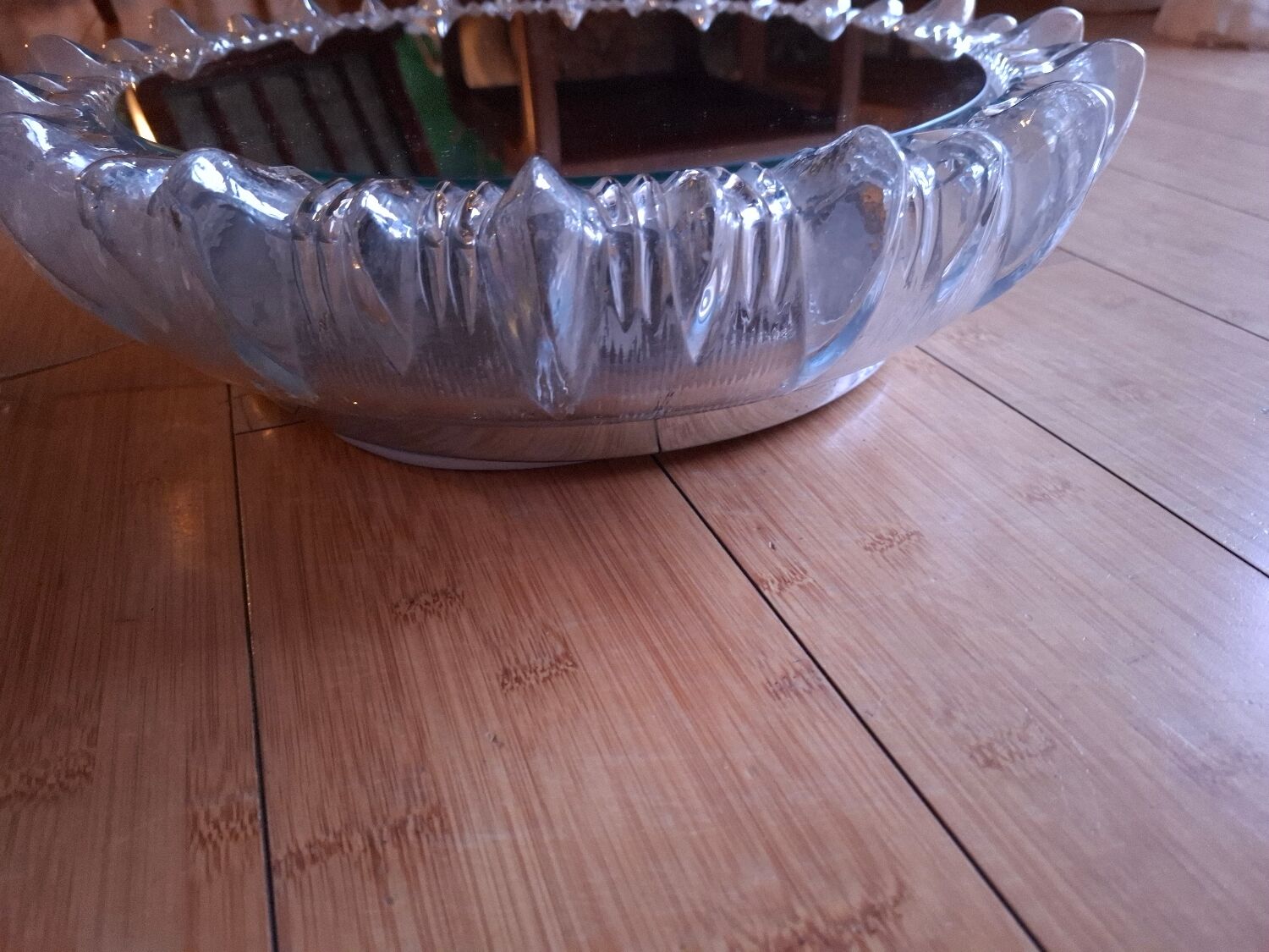 1970s mirror with glass frame