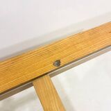 Mid-Century Dining Table, Wood with Glass Top, Italy, 1970s