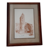Lithographie vue de Toulouse