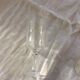 Set of 3 antique champagne flutes in engraved crystal